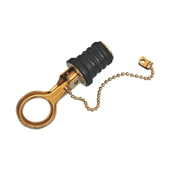 Transom Drain Plug With Chain Brass and Stainless Steel