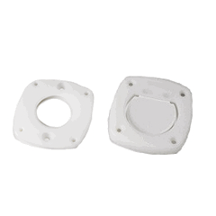Small White Transom Drain With Non-return Valve 80x80mm, Outlet Hole 36mm
