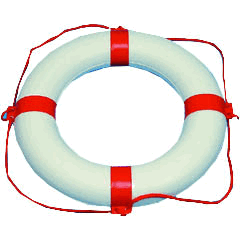 Ring Lifebuoy White/Red 35 x 60cm