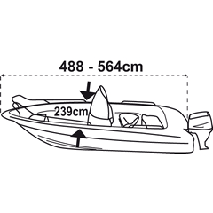 Boat Cover S 488-564cm W 239cm, Silver