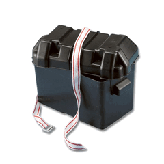 Medium Black Battery Box with Strap 185x355x263mm