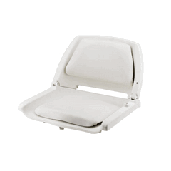 White Folding Fishermans Seat with Cushion 510x480x410mm