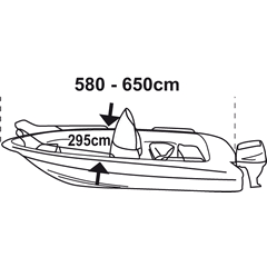 Boat Cover XL 580-650cm W 295cm, Silver