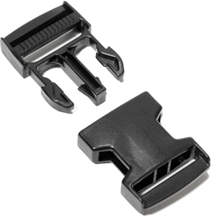 Snap Buckles for 15mm Webbing Black Nylon