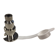 Chromed Brass Socket & 3A 2-Pin Plug Ø37mm Base (Complete Unit)