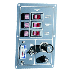 Switch Panel 3-Way 12V With Meter and Outlet Plug