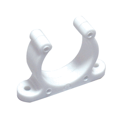 Plastic Support Clip Screwed Ø20mm White