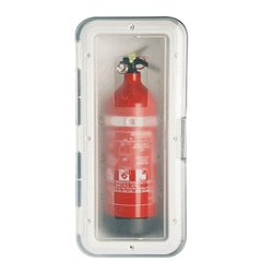 Storage Case For Fire Extinguisher 1kg White With Transparent Door