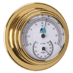 Thermo/Hygrometer 70mm Face Brass Finish