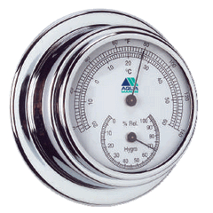 Thermo/Hygrometer 70mm Face Chrome Finish